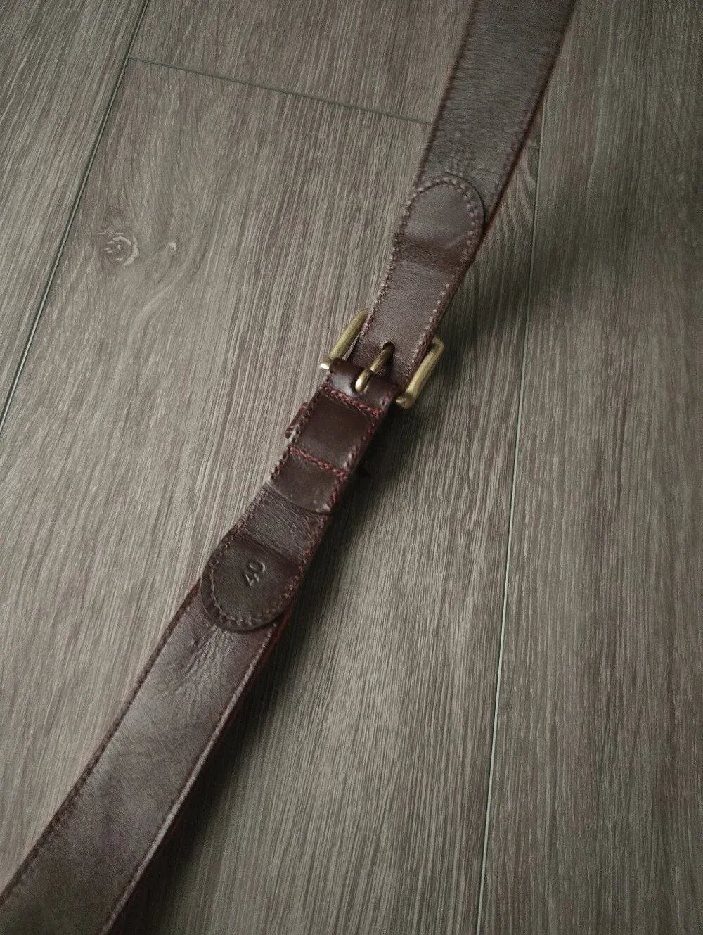 Huck Venture Pointer Dog Needlepoint Belt Coral Leather Brass Buckle Size 40 Men